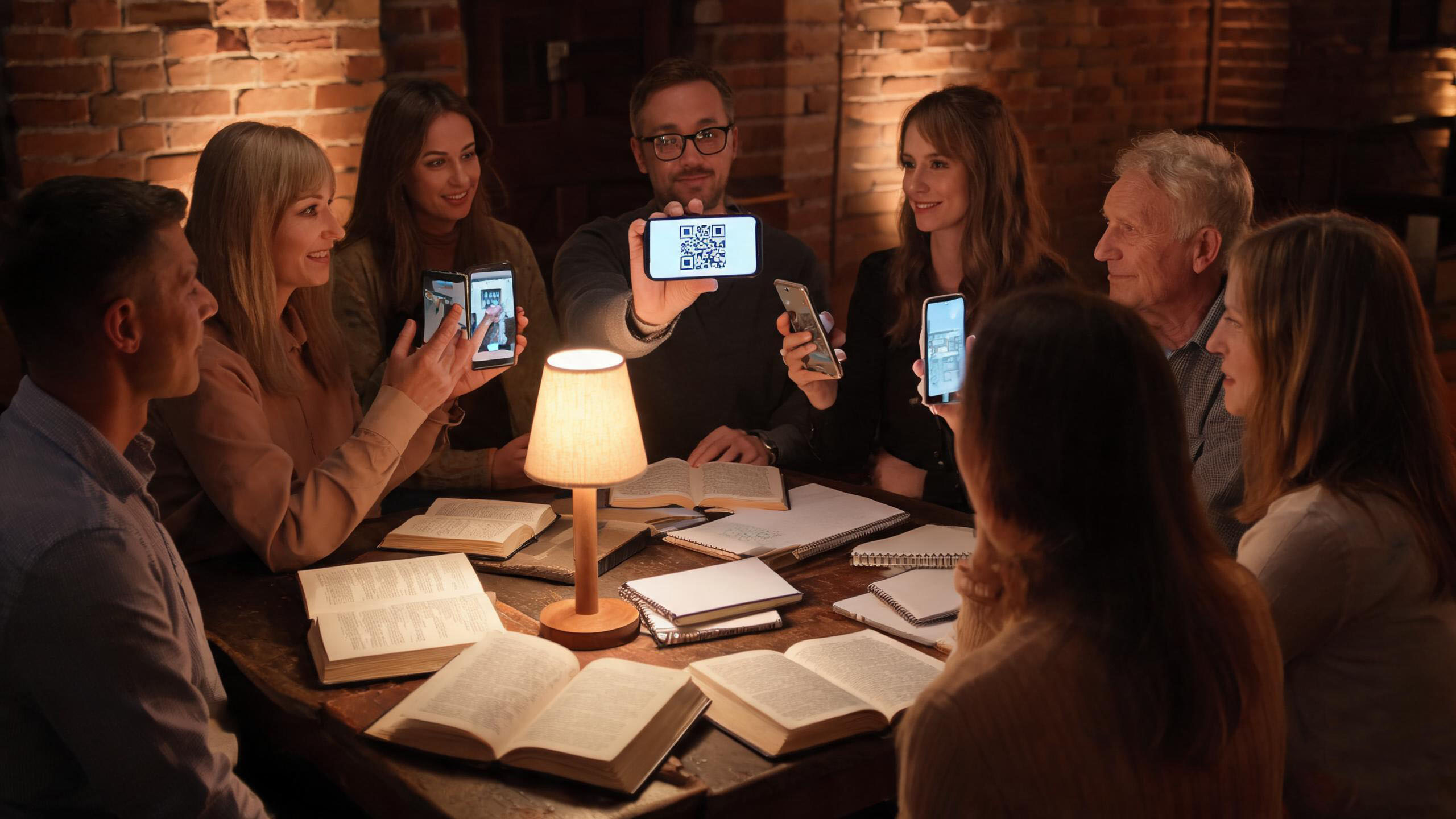 A small-group devotion built around one QR code